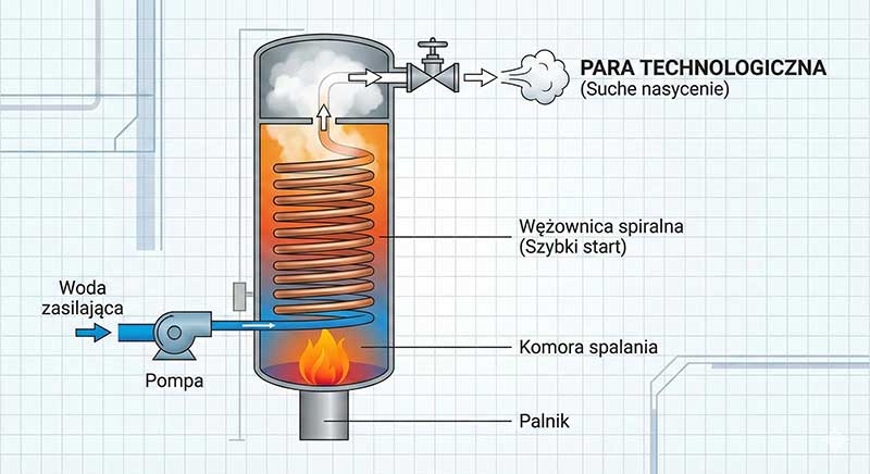 Wytwornica pary - schemat